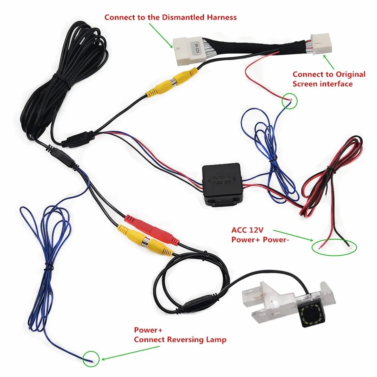 Telecamera Posteriore Auto Per Dacia Per Duster 2009 2010 2011 2012 2013 2014 2015 2016 2017 2018 2019 Traiettoria Dinamica HD Car Rear View Reverse Backup Camera Retrocamera Auto(12LED,Dynamic Trajec