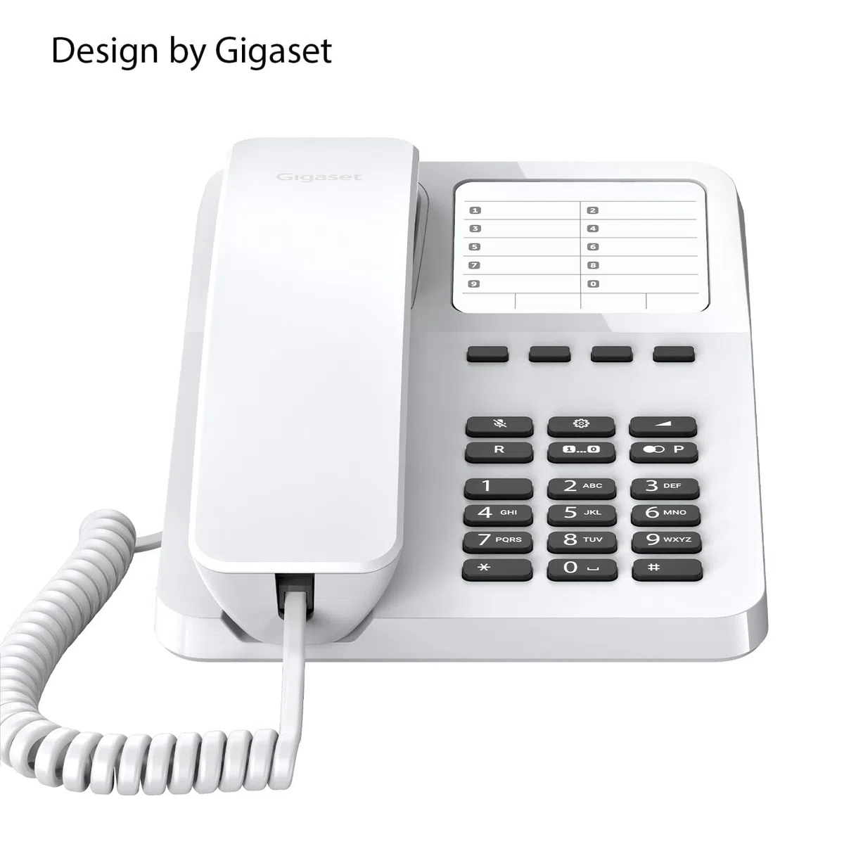 Gigaset DESK 400 - Telefono da tavolo o parete - Telefonare in Modo Semplice - Selezione DTMF o a Impulsi Regolabile, Bianco [Versione Italiana]