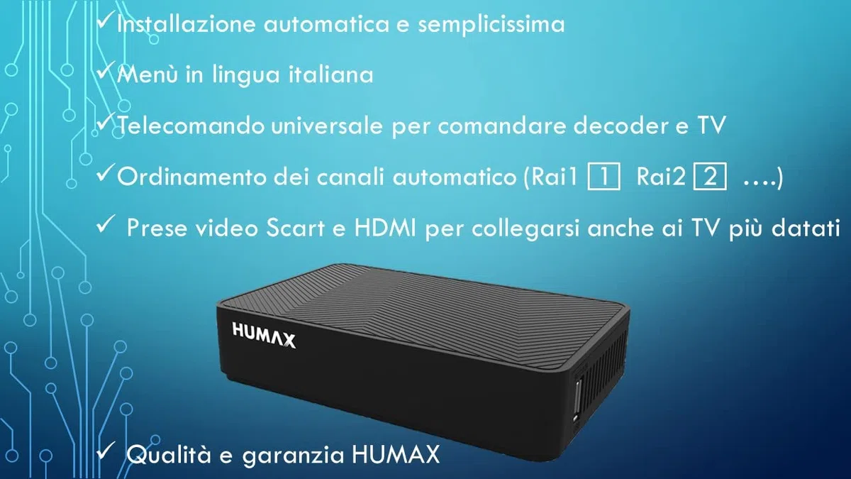 Humax 9-00142 - Decoder digitale terrestre DVB-T2 HD-2022T2 Digimax T2 con telecomando 2 in 1 per controllare il TV