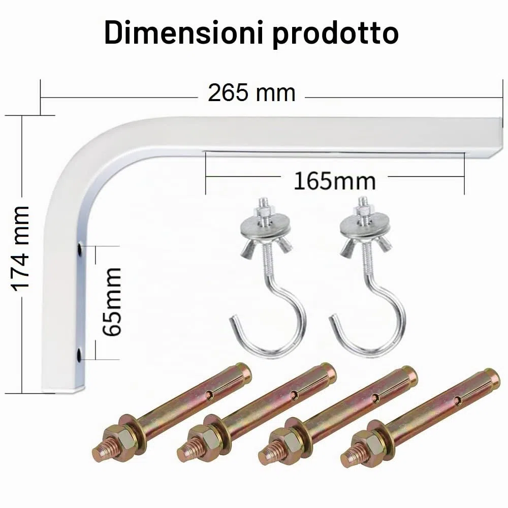 BUZIFU 2 Staffe a L per Schermo di Proiezione, Gancio di Montaggio Regolabile Universale, Supporto per Proiettore Appeso a Parete