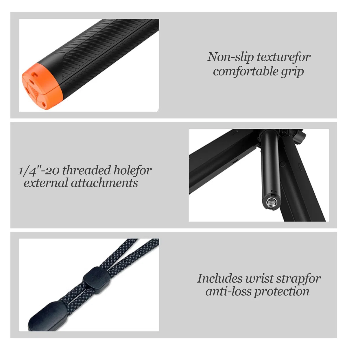 Treppiede per selfie 4 in 1 per Action Cam, impermeabile, estraibile, per GoPro Hero 13/12/11/10/9/8/7/Max, DJI Action 5 Pro/4/3 e Insta360 altre Action camere