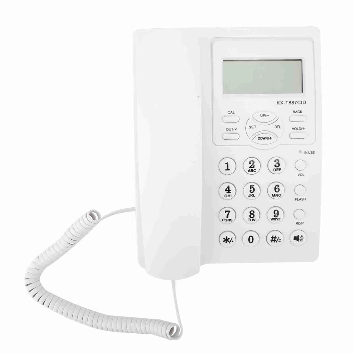 Telefono a Cavo con Segreteria Telefonica, Telefono Audio con Listener di Altoparlanti Allarme 3 Gruppi per Case per Uffici (WHITE)