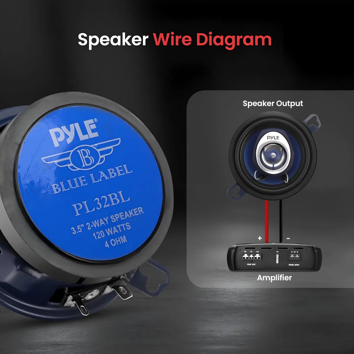 Pyle Stereo Casse Auto 2-Vie Universali, 120 Watt, Altoparlanti Coassiali 8.9 Centimetri, Montaggio Rapido OEM, Compatibili per Porte/Pannelli Laterali Veicoli