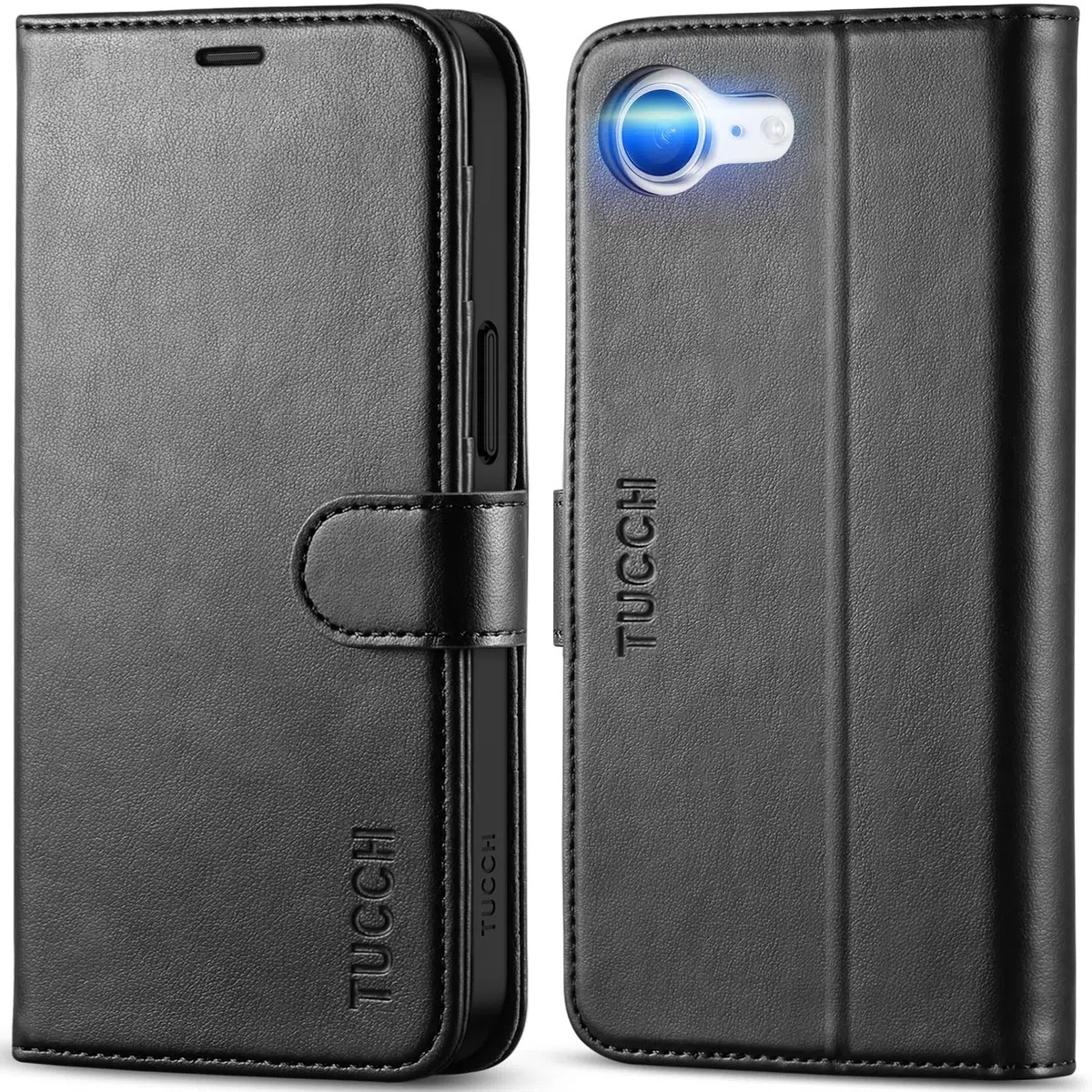 TUCCH Custodia per iPhone 17e, Cover Portafoglio per iPhone 16e [RFID Blocking] Custodia Pelle Sintetica TPU Antiurto, Supporto Slot Schede Protezione Integrale per iPhone 17e/16e 5G (6,1") - Nero