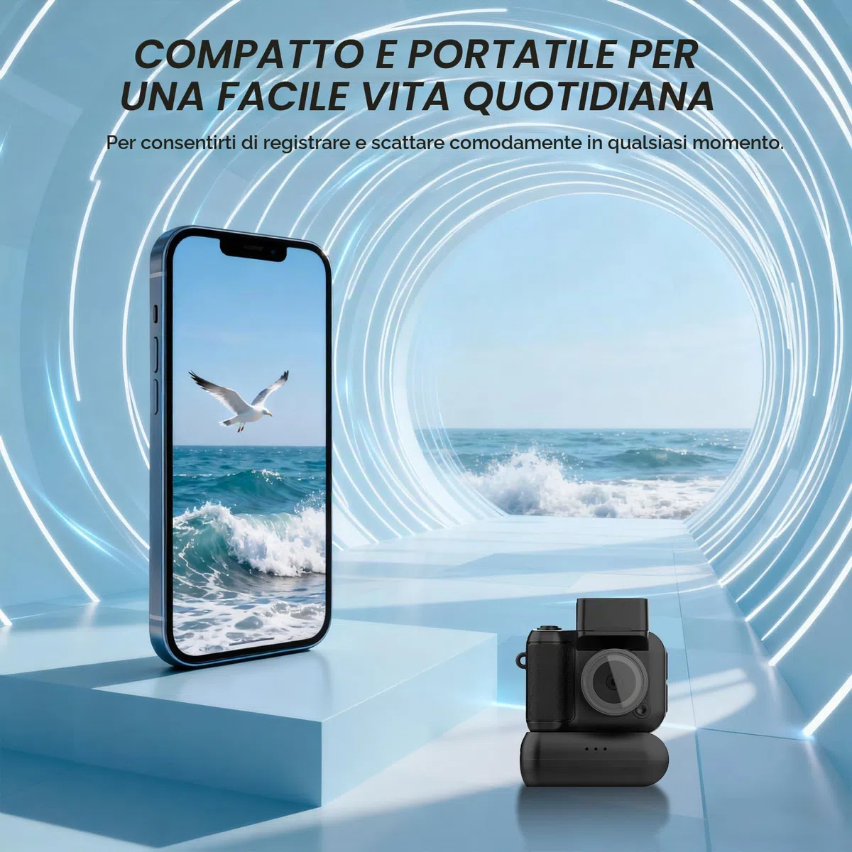 Xilecam Mini Macchina Fotografica Vintage con Scheda da 32 GB Mini Fotocamera Portachiavi Un Regalo Molto Creativo Fotocamera Compatta Digitale（Nero opaco）
