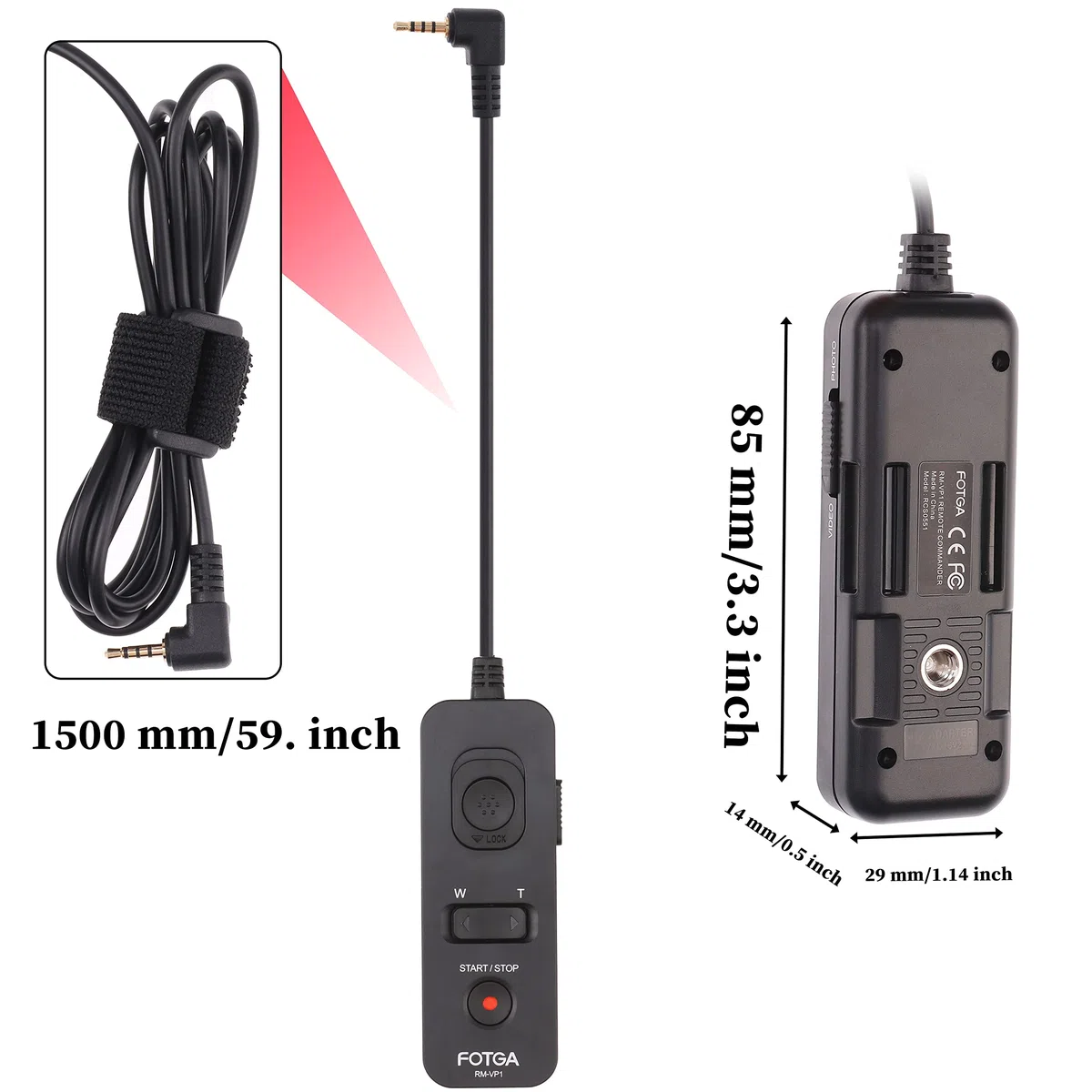 Hersmay 49 "telecomando otturatore cavo di rilascio per Panasonic GH2 GH3 GH4 GH5 GH5s GH6 fotocamera sostituire per RM-VP1