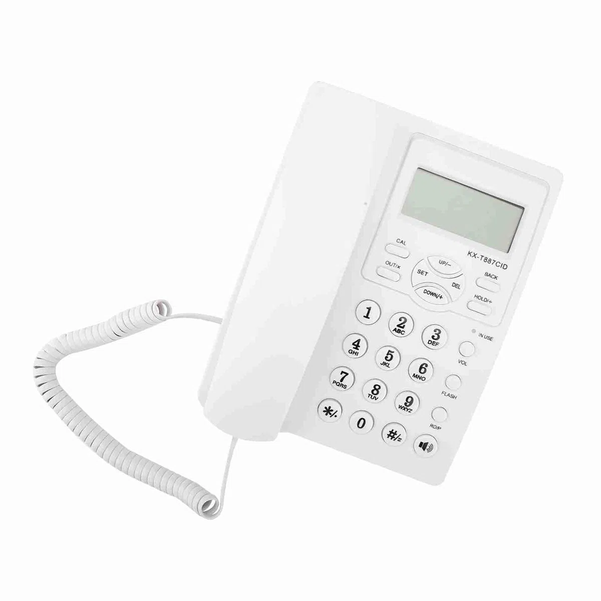 Telefono a Cavo con Segreteria Telefonica, Telefono Audio con Listener di Altoparlanti Allarme 3 Gruppi per Case per Uffici (WHITE)