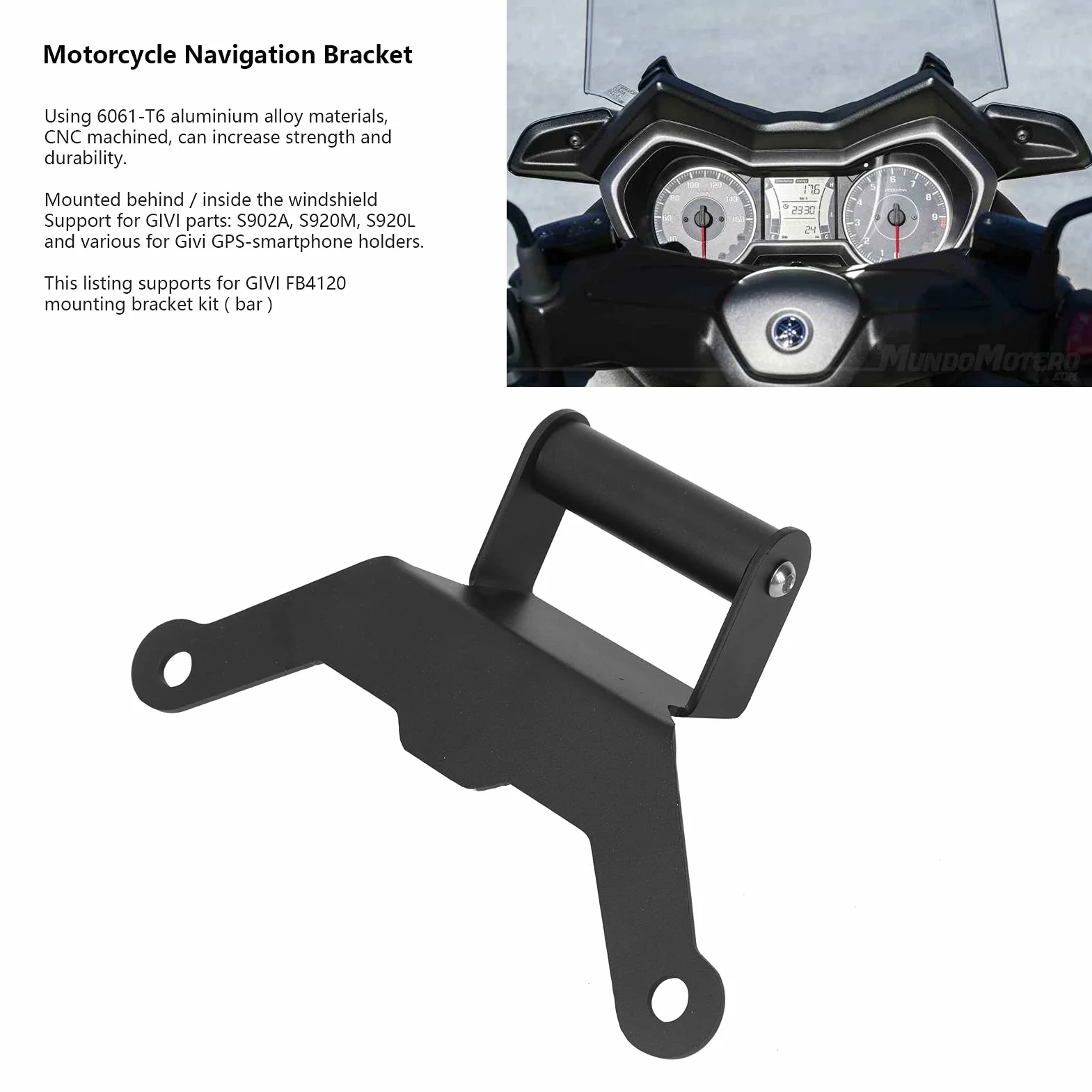 Supporto per navigatore Porta Cellulare per Moto,Supporto gps moto,ricambio in alluminio di precisione lavorato a CNC per Xmax 250/300/500 2018‑2021