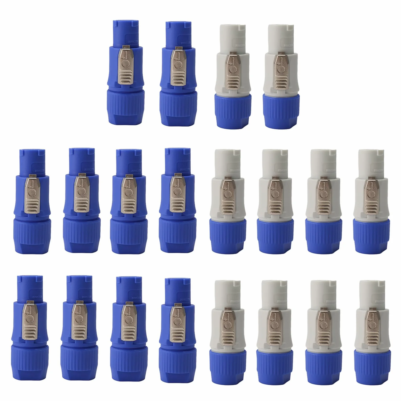20 connettori Powercon, spina Powercon a 3 NAC3FCB, spina Speakon, 20 A, 250 V, blu e