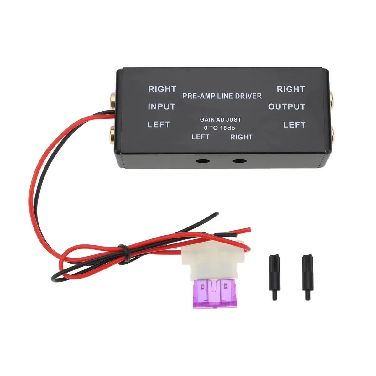 ECSiNG Pre-Amp RCA Driver Amplificatore di Segnale Ingresso/Uscita Gamma Regolabile 0.1-18dB per Auto Barca