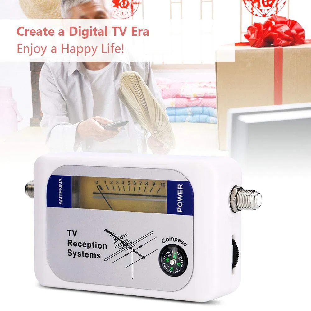 Finder del Segnale TV Antenna Finder del Segnale DVB-T Signal Strength Finder HD TV Aerial Finder con Funzione di retroilluminazione per Antenna satellitare a Lungo Raggio