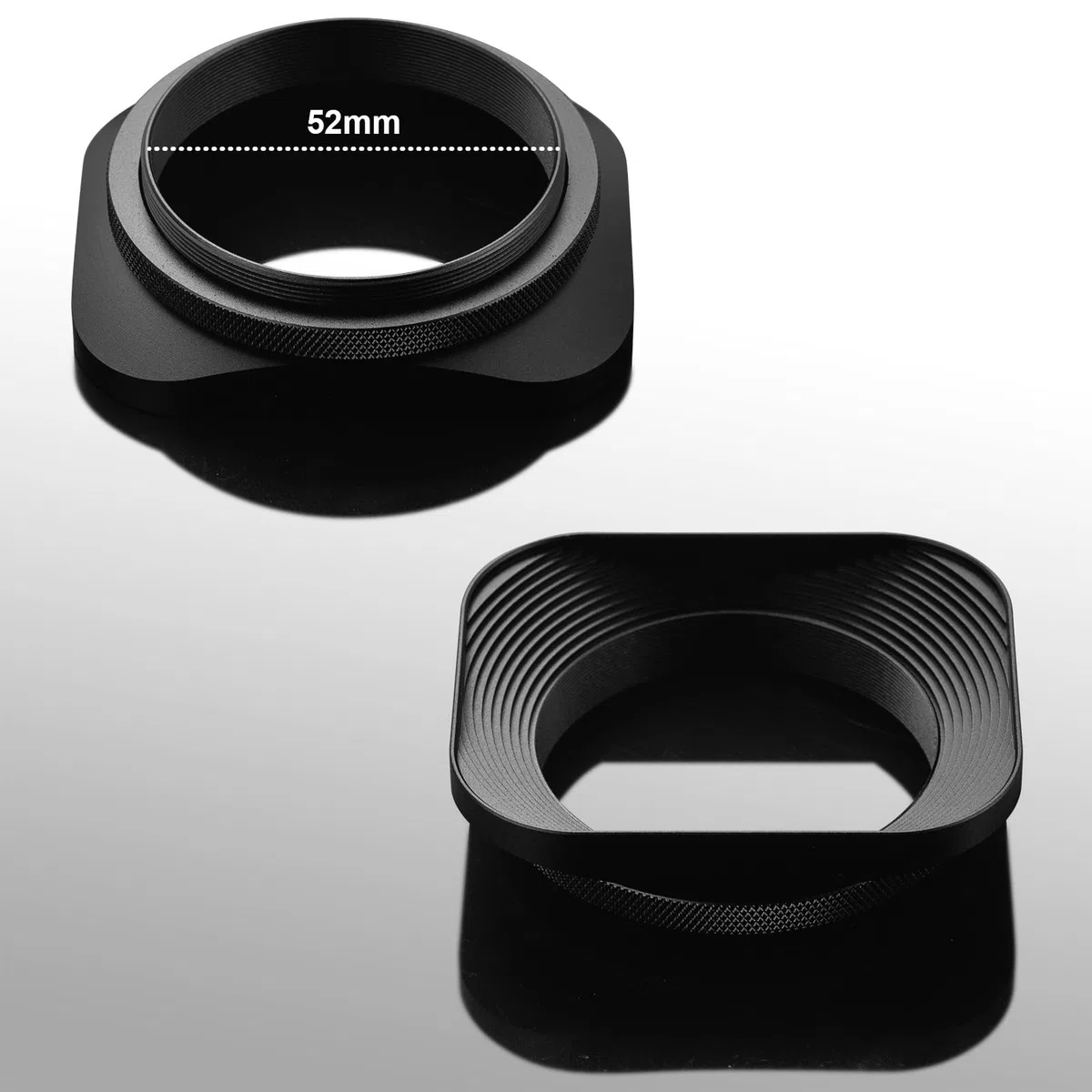 Paraluce rettangolare in metallo, con anello adattatore da 43 mm, per obiettivi Canon Sony Fuji Leica