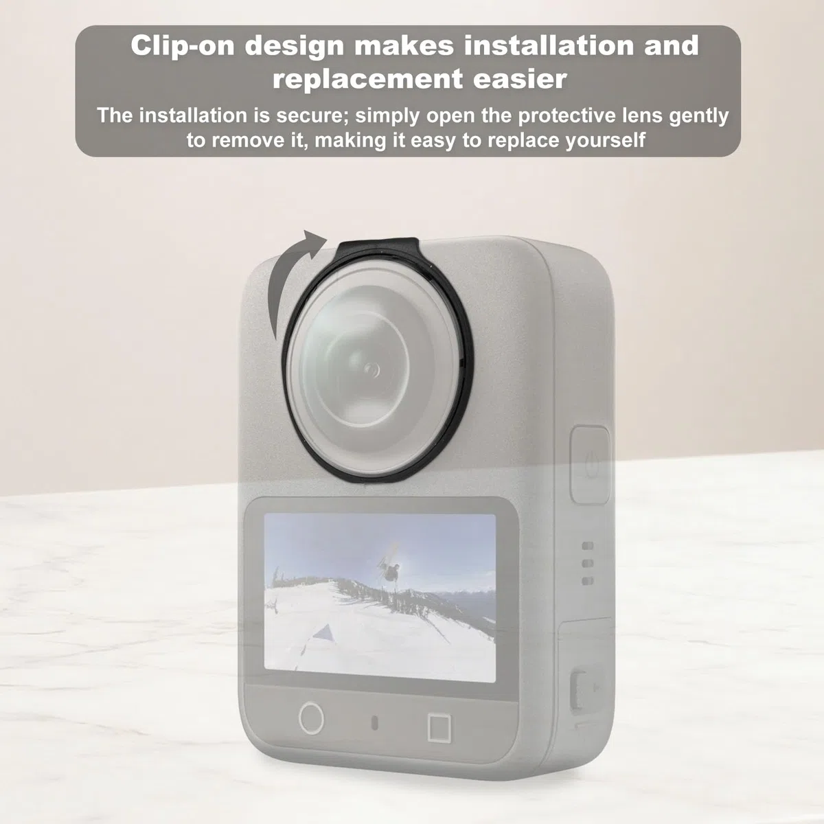 2pz Protezioni Lente per DJI Osmo 360 Fotocamera, Coprilenti Anteriore e Posteriore Snap-On Compatibili con DJI Osmo 360 Accessori