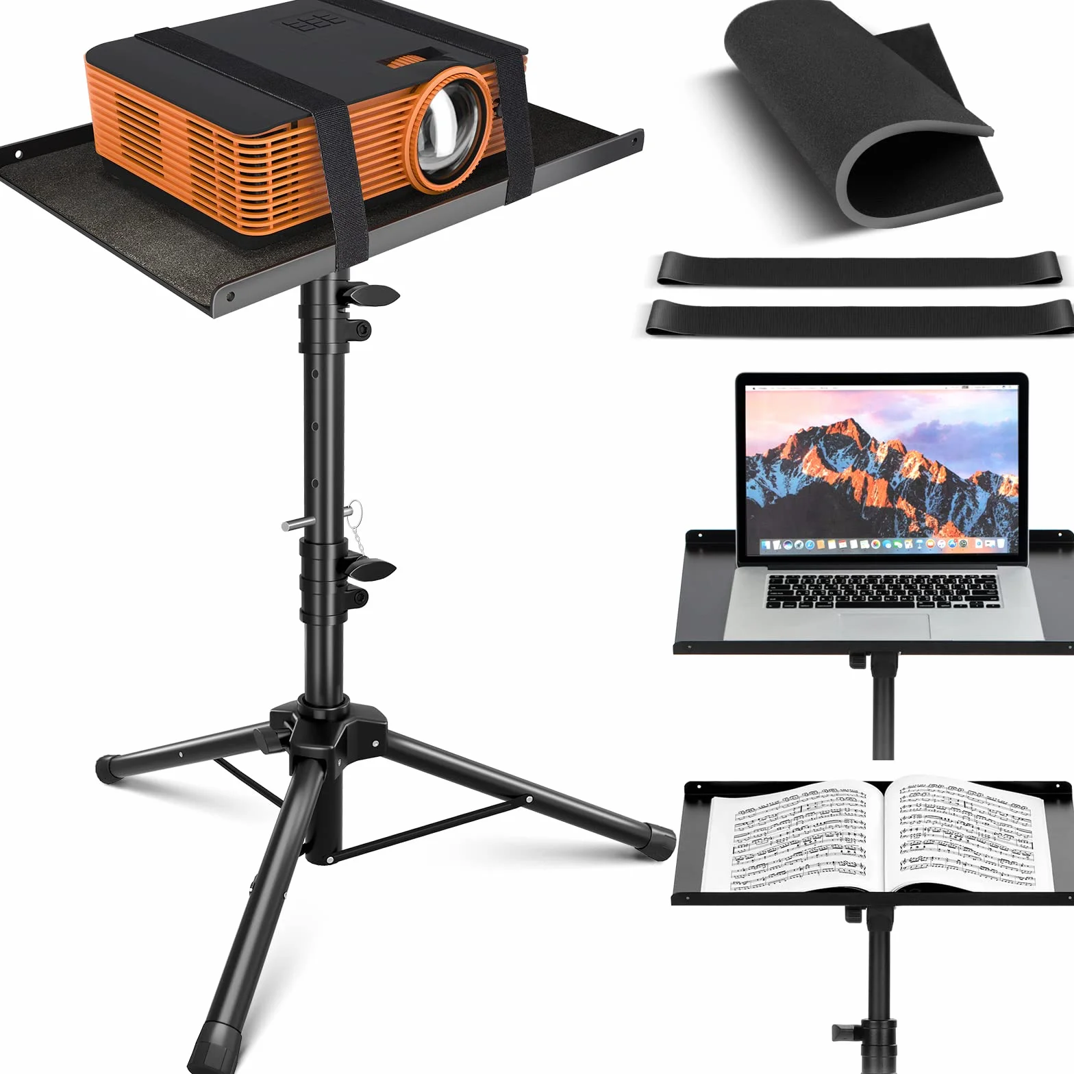 CAHAYA Supporto per Proiettore da Terra Altezza Regolabile stand Universale per Laptop PC Videoproiettore… (Stile Treppiede Stabile)