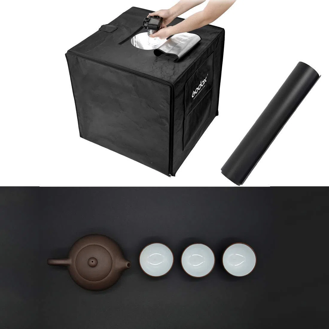 GODOX LST80 Mini LED Studio fotografico Shooting Tent Softbox 80x80x80cm con 3pcs LED Light Board CRI 96+ per fotografia macro e prodotti