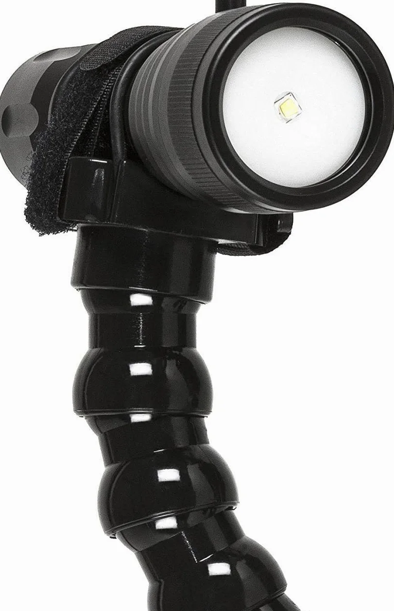 Braccio Flessibile Filettto Femmina 1/4-20 Unc Passo Fotografico con Terminale Supporto Torce Subacquee con Diametri da 2 a 5 cm 17 Segmenti Lung 45 cm 600T33BK