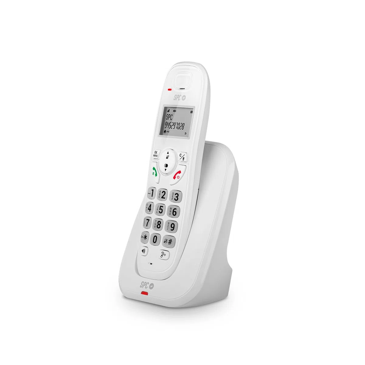 SPC Kairo – Telefoni fisso cordless, tasti e display illuminati, identificazione chiamante, volume extra, compatibilità GAP, modalità eco, blocco chiamate, vivavoce, rubrica 30 contatti – Bianco