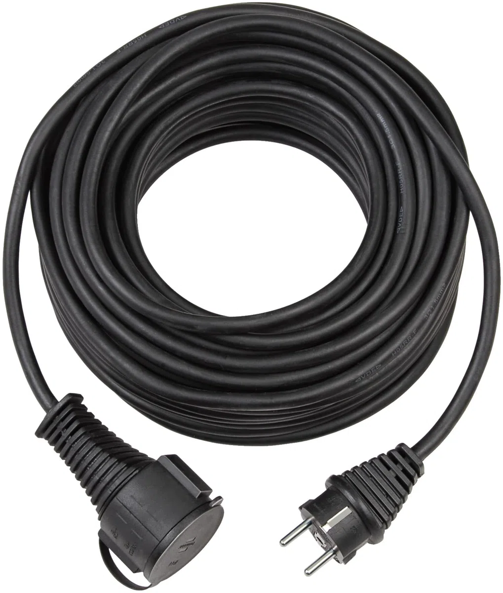 Prolunga Elettrica 10 Metri in Gomma per Uso Esterno BRENNENSTUHL, Prolunga Impermeabile Nera Schuko con Protezione IP44, Cavo H05RR-F 3G15, Nera