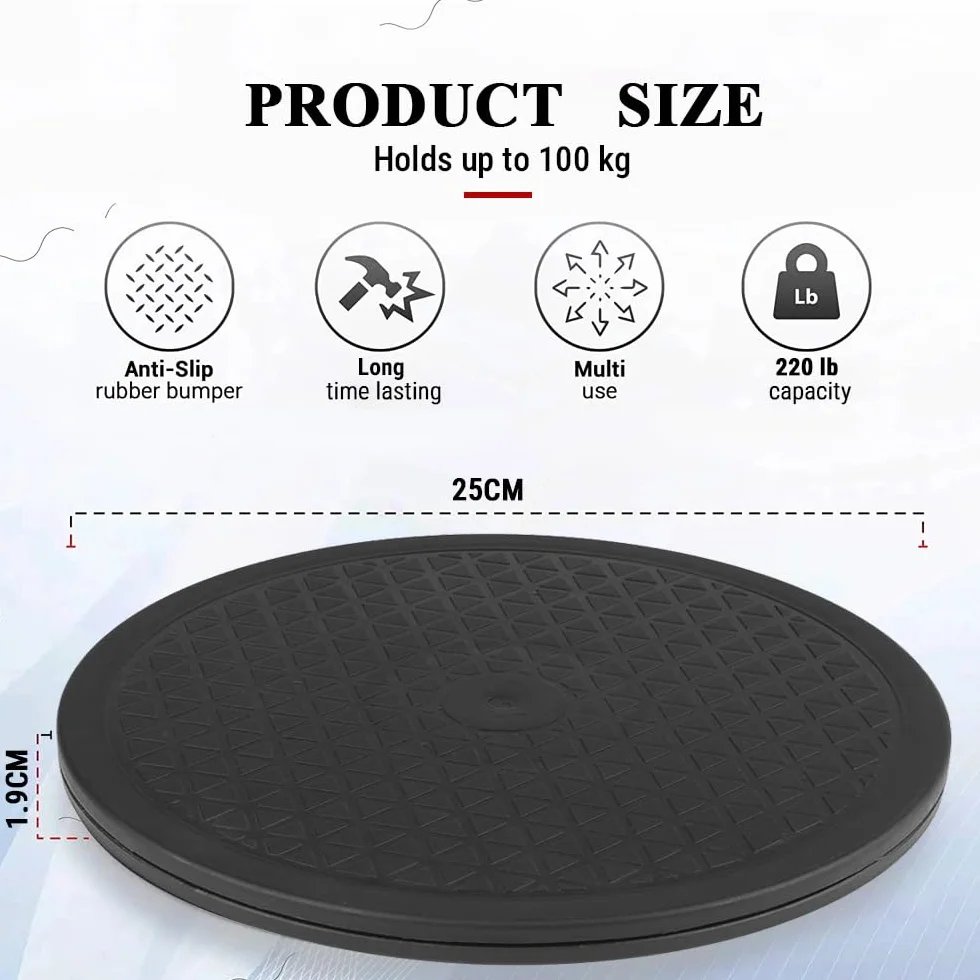 Espositore Girevole, 25 cm Base Rotante con Cuscinetti a Sfera in Acciaio, Supporto Girevole per TV Monitor Laptop Ceramica Piante