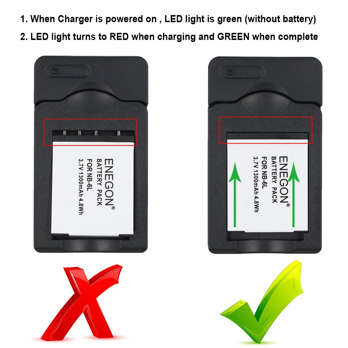 ENEGON Batteria sostitutiva (2 pacchi) e kit caricabatterie per Canon NB-6L, NB-6LH, CB-2LY e Canon PowerShot SX510 HS, SX500 IS, SX700 HS, SX280 HS, SX260 HS, SX170 IS e altre fotocamere