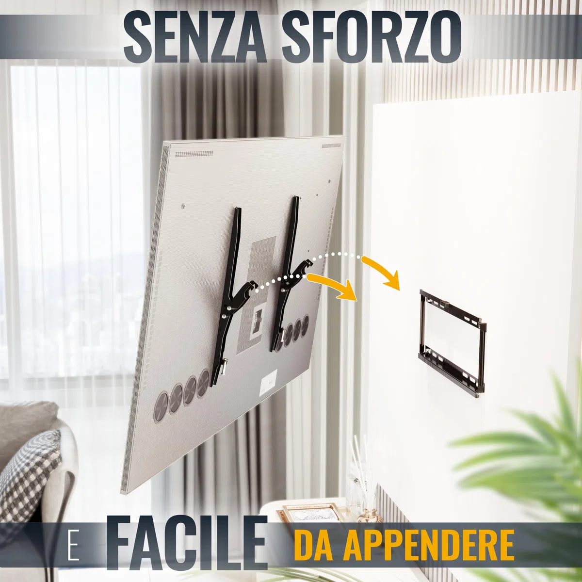 RICOO N1944 Supporto TV da parete Staffa TV 40-85 pollici per 40 42 43 49 50 55 58 65 75 77 85 pollici inclinabile fino a 75 kg max VESA 400x400