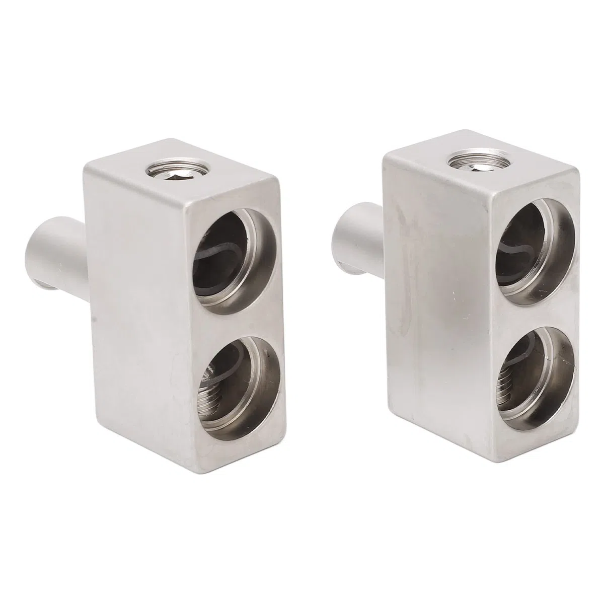 Pissente Riduttore di Ingresso Amplificatore Audio per Auto, Confezione da 2 Adattatori AWG, Doppio Calibro 1/0 a Calibro 1/0, in Lega di Alluminio
