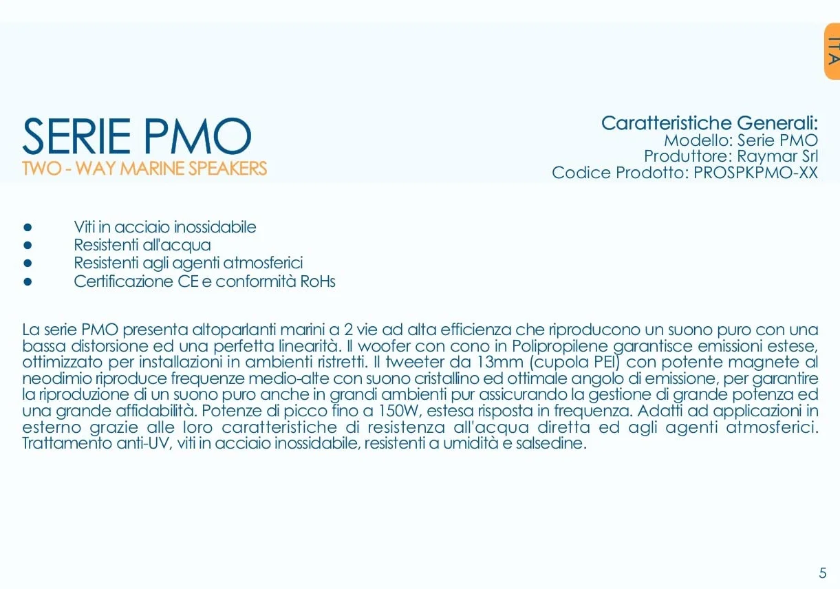 Generico PROMAR - ALTOPARLANTI DA INCASSO DA ESTERNO MARINI A DUE VIE 6,5"