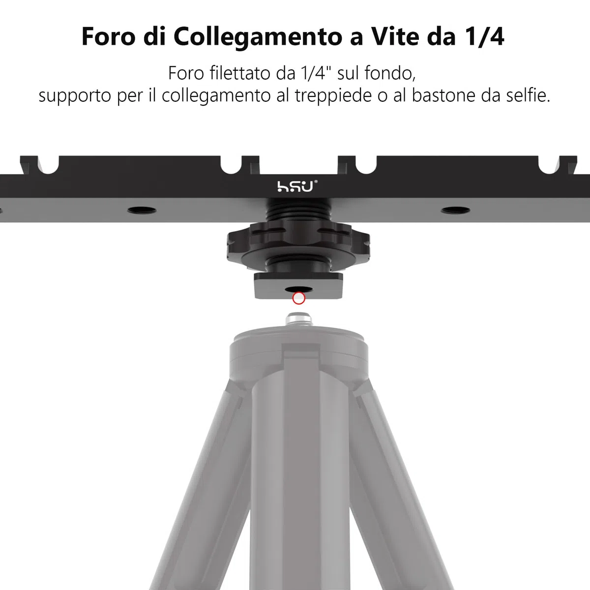 HSU Staffa Adattatore Scarpa Calda, Tripla Supporto Scarpa Fredda per Flash Esterno Microfono LED Monitor Video Accessori per Fotocamere (Modello più lungo)