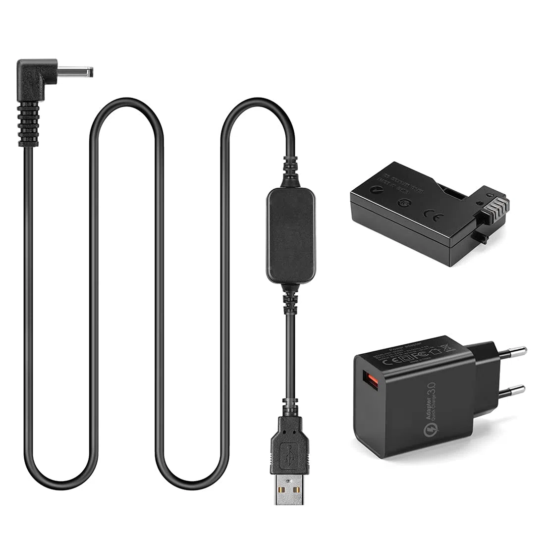CA-PS700 ACK-E8 Cavo USB Power Bank + Accoppiatore DR-E8 Batteria Dummy LP-E8 + Caricabatterie 5V 3A per Canon EOS T2i T3i T4i T5i 650D 700D X4 X5 X6