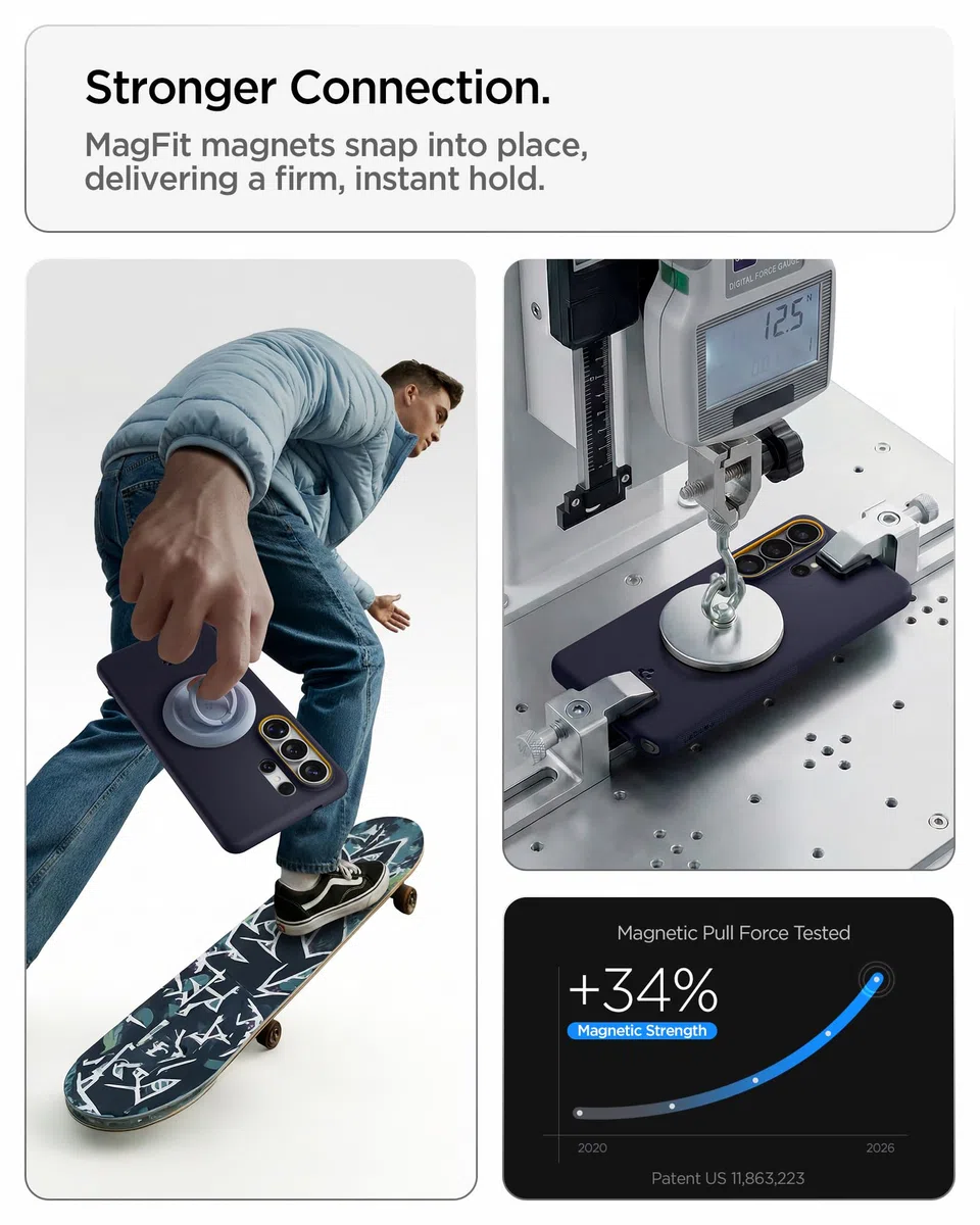 Spigen Cover per Samsung Galaxy S26 Ultra, Nano Pop MagFit, Compatibile con MagSafe - Blueberry Navy