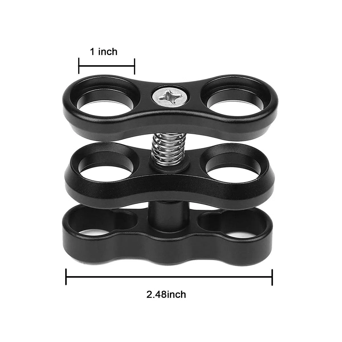 2 pz 2,5 cm alluminio palla morsetto montaggio per subacquea braccio leggero sistema vassoio, fotografia fotocamera subacquea