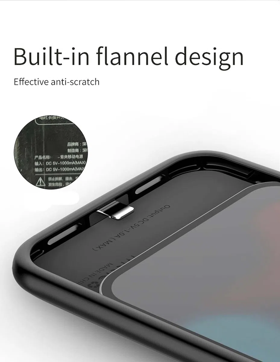 ELLENNE COVER BATTERIA PER IPHONE XR 6.1" RICARICABILE SLIM 6200mAh | COVER BATTERIA PER IPHONE XR 6.1" BATTERY CASE RICARICABILE SLIM SOTTILE 6200mAh