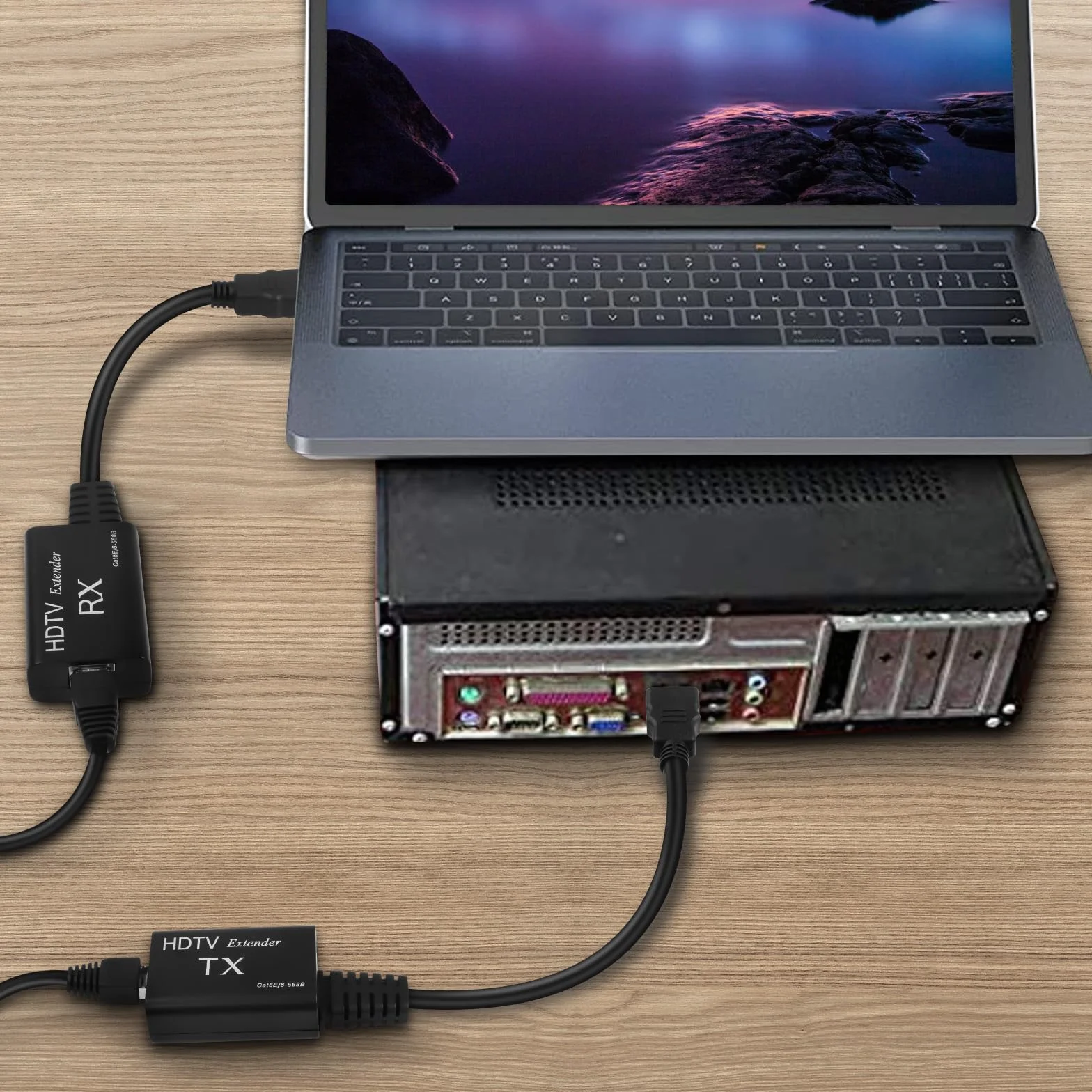Prolunga HDMI, da HDMI maschio a RJ45 Ethernet LAN, convertitore e ripetitore, fino a 60 m, Cat 5e/6, 1080p, per HDTV HDPC PS4 STB 4K 2K (60 metri)