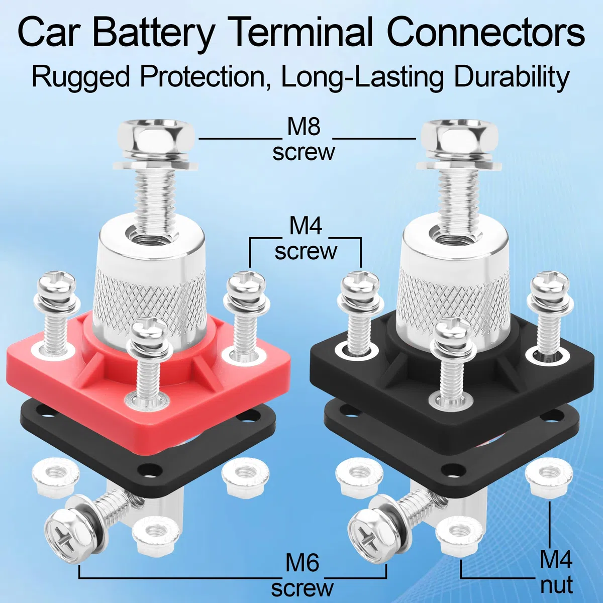 Connettori terminali batteria per auto a parete 250 A/1000 V CC per batterie automobilistiche connettori terminali batteria, terminali per camion/4x4, terminali cavo ba