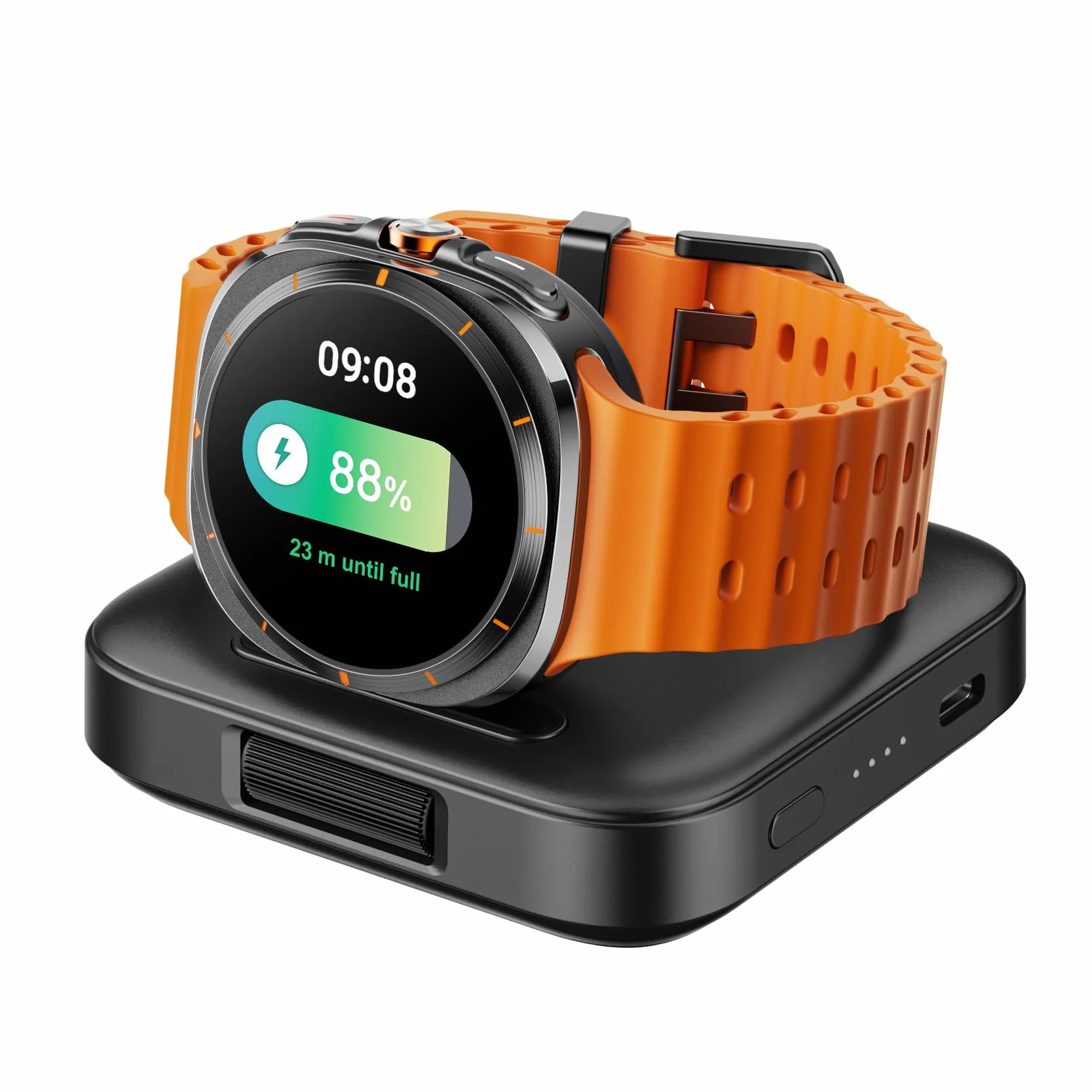 Caricatore Portatile per Samsung Galaxy Watch 8/8 Classic/7/Ultra/FE/6/6 Classic/5/5 Pro/4/4 Classic/3/Active 2/Active, 1800mAh Caricabatterie da Viaggio, SwanScout 303S (Nero)