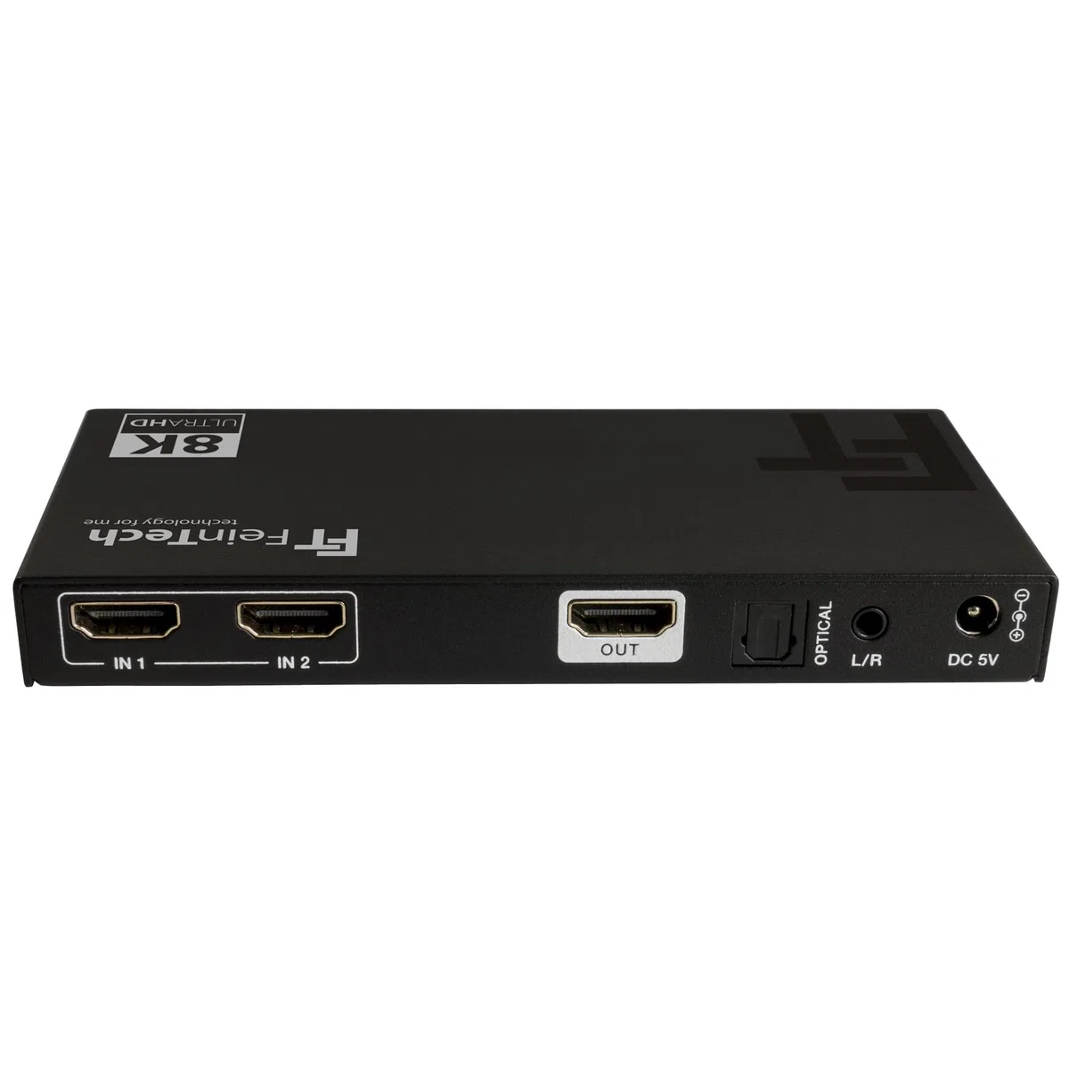 FeinTech SW212 HDMI 2.1 Switch 2 in 1 con estrattore audio HDMI 4K, 120 Hz e commutazione automatica, 8K 60 Hz, VRR, ALLM, splitter audio a SPDIF ottico Toslink e 3.5 prese