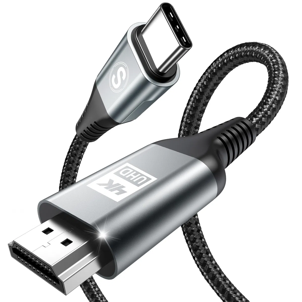 sweguard Cavo USB C a HDMI 2M (4K@60Hz),Cavo USB Tipo C a HDMI 4K UHD Thunderbolt 3/4 compatibile con i Phone 16 15 Pro Max, MacBookPro/Air, iMac, iPad, Galaxy S24 S23 a S8, Surface, Dell, HP