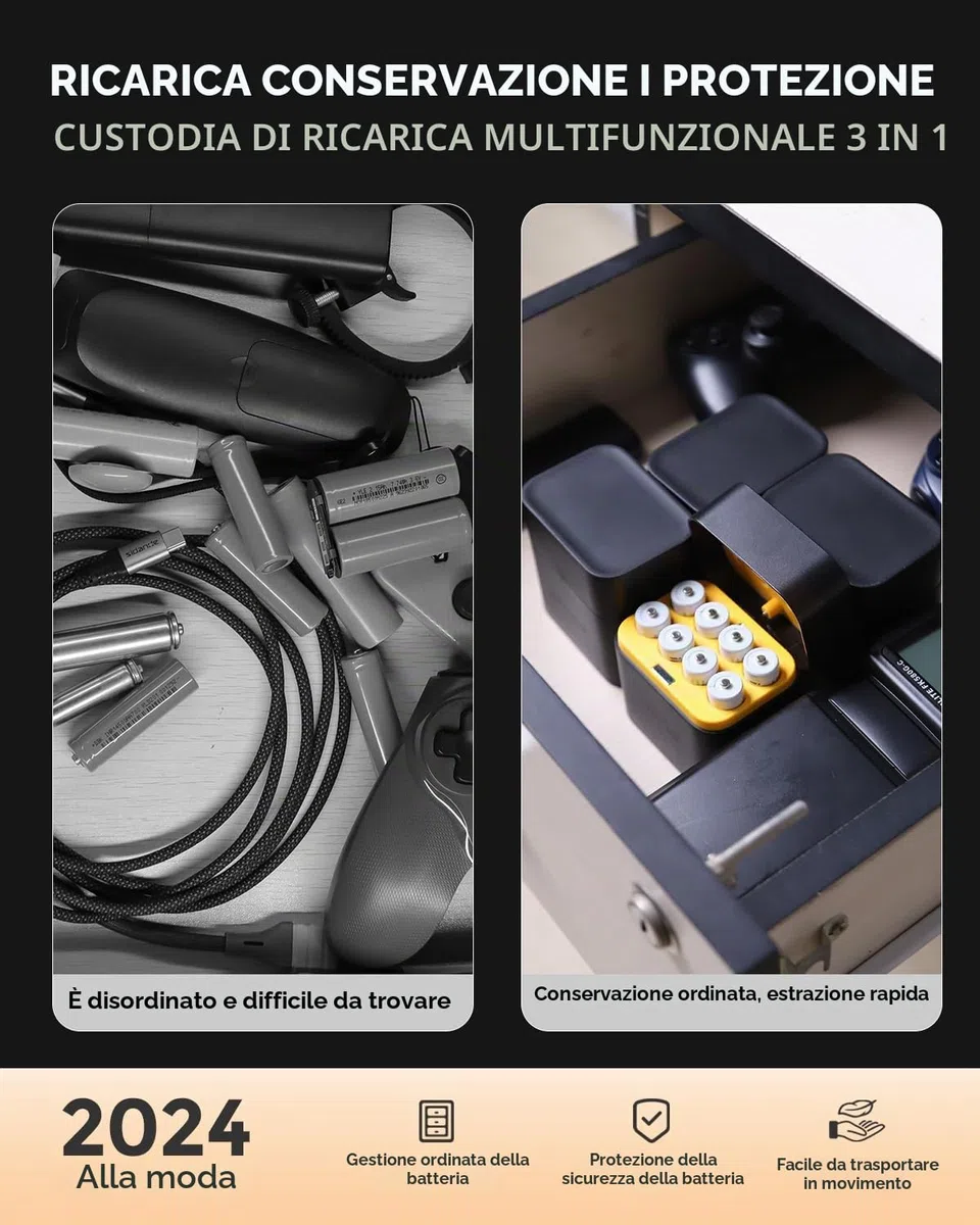 imuto 1.5V Batterie AA ricaricabili 3600mWh, Pile Ricaricabili AA Litio 1600 Cicli con display a LED nero ricarica rapida, 8 pezzi