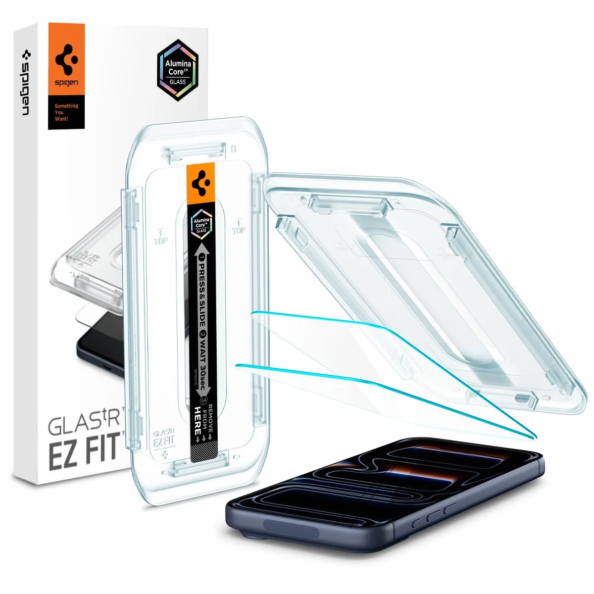 Spigen Glas.tR EZ Fit Vetro Temperato compatibile con iPhone 17 Pro, iPhone 17, iPhone 16 Pro, 2 Pezzi, Installazione Facile, Cristallino, Durezza 9H Pellicola prottetiva