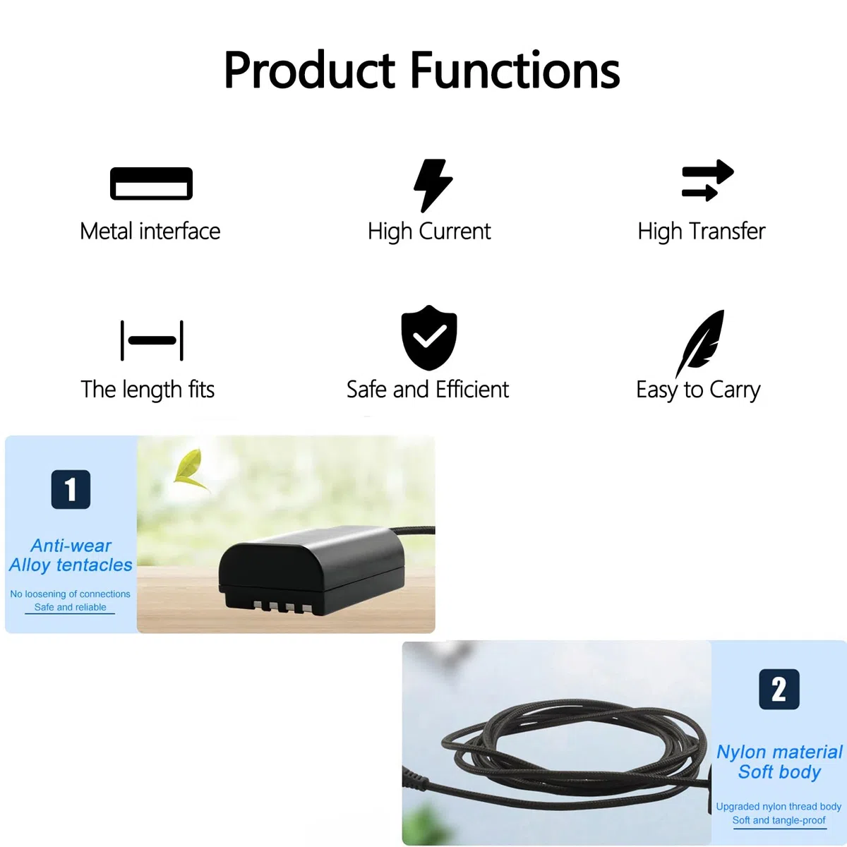 Cavo intrecciato Type-C a DMW-DCC12/DMW-DCC17 DC connettore BLF19 BLF19E /DMW-BLK22 Batteria dummy per Panasonic Lumix DMC GH3 GH4 GH3K GH4K GH5 G9 DC-S5K S5GK