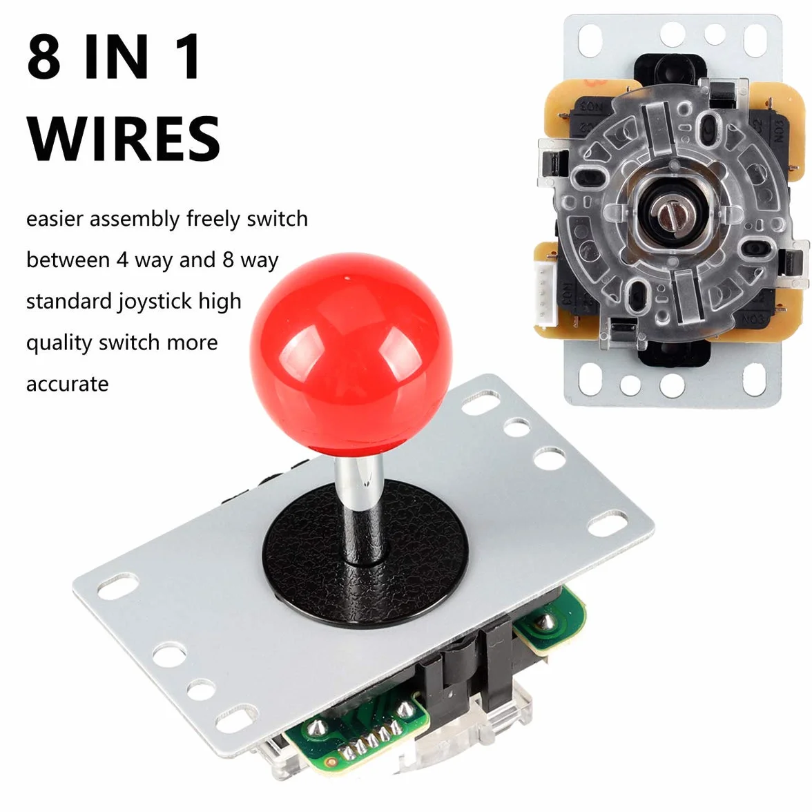 EG STARTS 1 Giocatore Arcade USB Encoder per PC Giochi Blue Stick Controller + 10x LED Illuminato Pulsanti per Arcade Joystick Kit Fai da Te Parti Mame Raspberry Pi