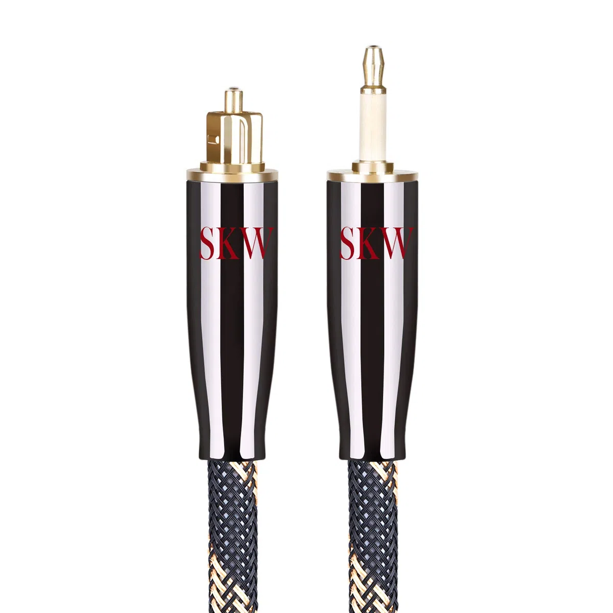 SKW Cavo Mini TOSLINK, cavo ottico audio digitale Toslink a Mini Toslink (S/PDIF), trasmette segnali audio digitali a TV/Amplificatore/Apparecchio HiFi (2M, nero)