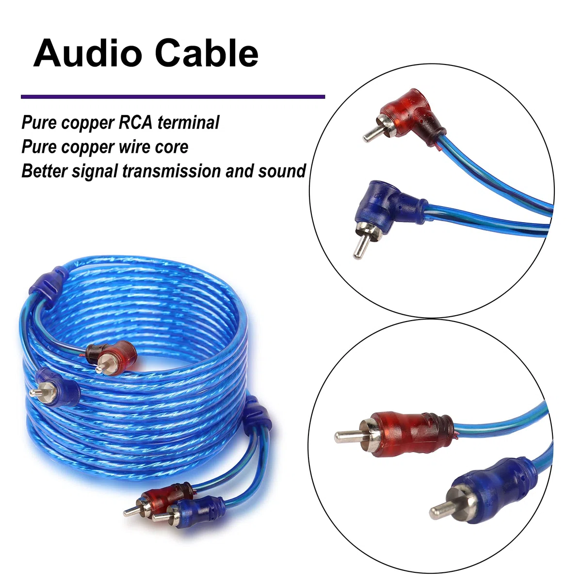 XMSJSIY Kit di cablaggio audio per auto Kit di cavi per amplificatore 1500 Watt installazione stereo per auto subwoofer con fusibile per auto camion moto 10 Gauge Amp