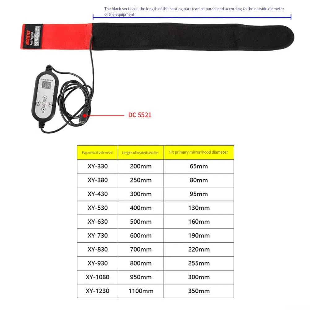 Radiatore di rugiada astronomico con lente telescopica, fascia anti-condensa, controllo intelligente della temperatura (730 x 50 mm)