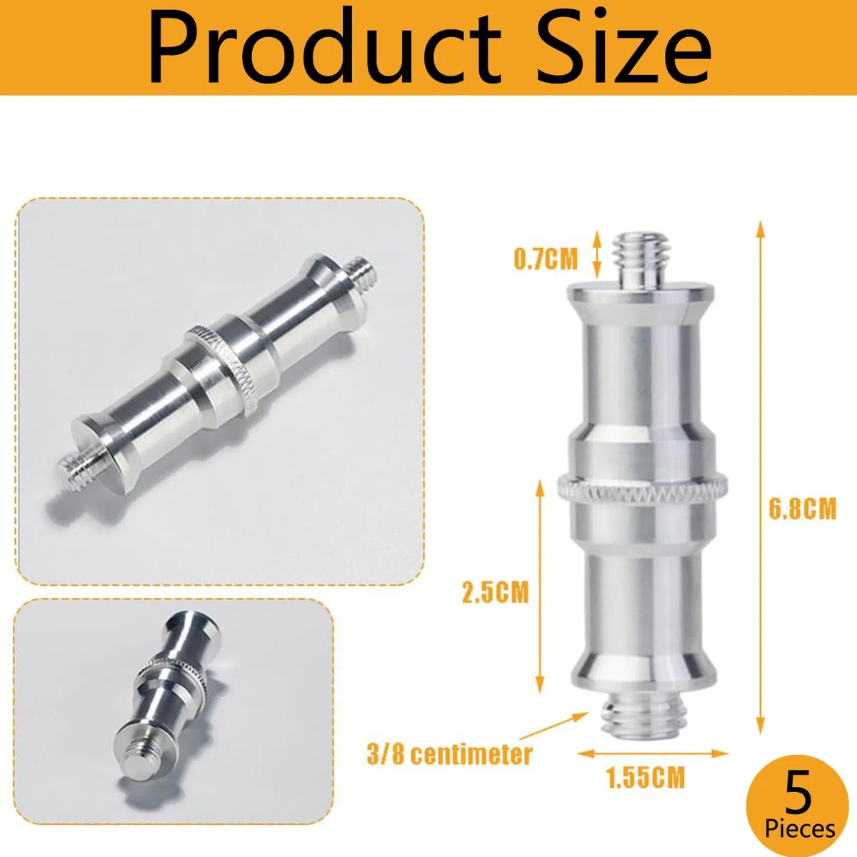 Vite Adattatore Piede Flash Studio, Spigot In Metallo Con Filettatura, Adattatore Piede Flash Studio, Spigot In Metallo Con Filettatura 1/4 3/8, Non Facile Da Arrugginire