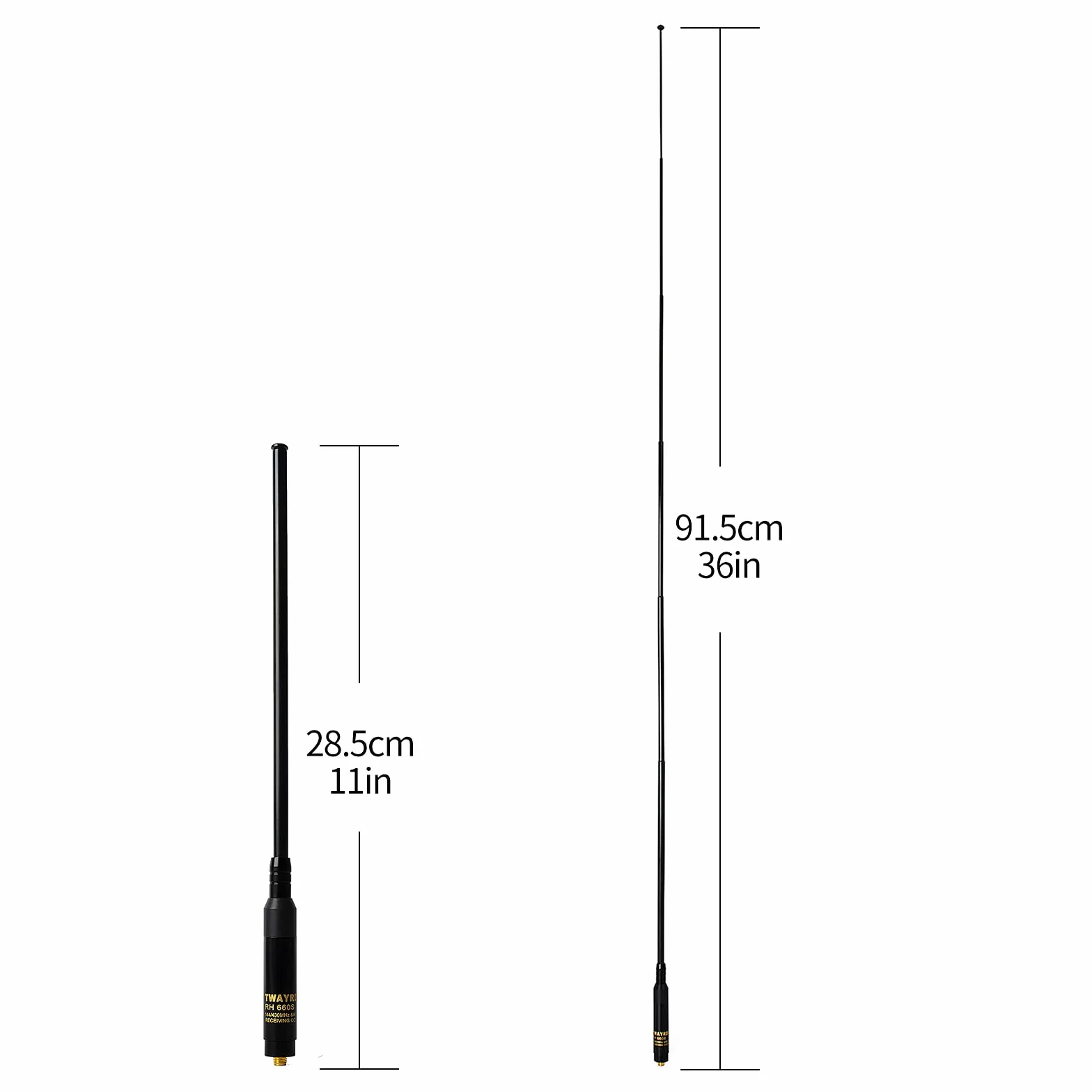 TWAYRDIO Antena telescópica de radioaficionado VHF UHF de Doble Banda (SMA-Female)