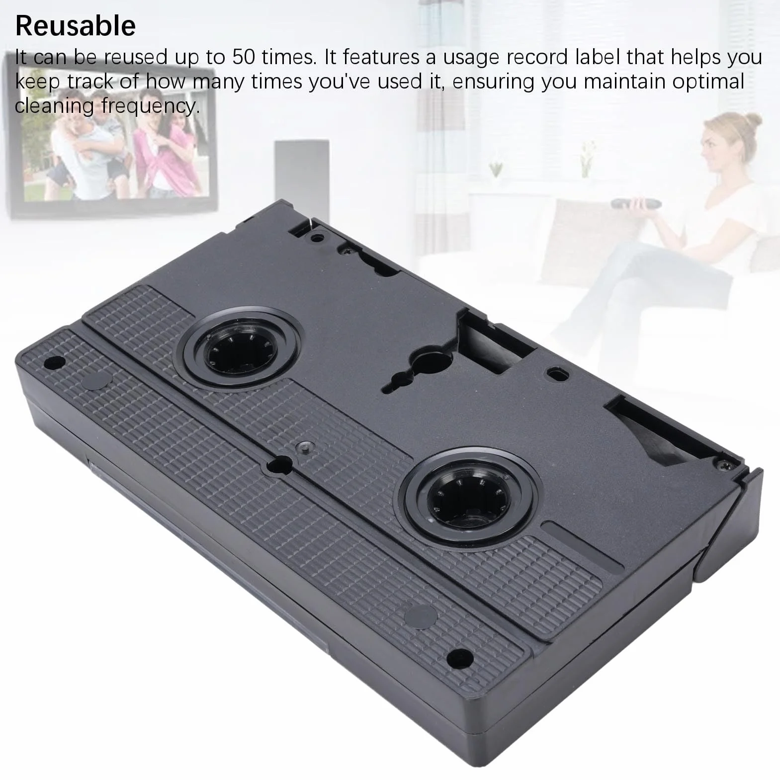 XUMIUZIY VCCHILE CHILES A Testa VCR per VHS, Giocatori di Videoregistratore, Detergente per la Testa Video Riutilizzabile della Tecnologia Bagnata, Rimuove la Polvere e Migliora la