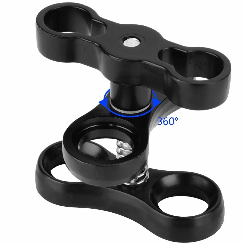 Demeras Morsetto a sfera a farfalla Clip da farfalla Clip in lega di alluminio Adattatore per morsetto Moun per macchina fotografica subacquea