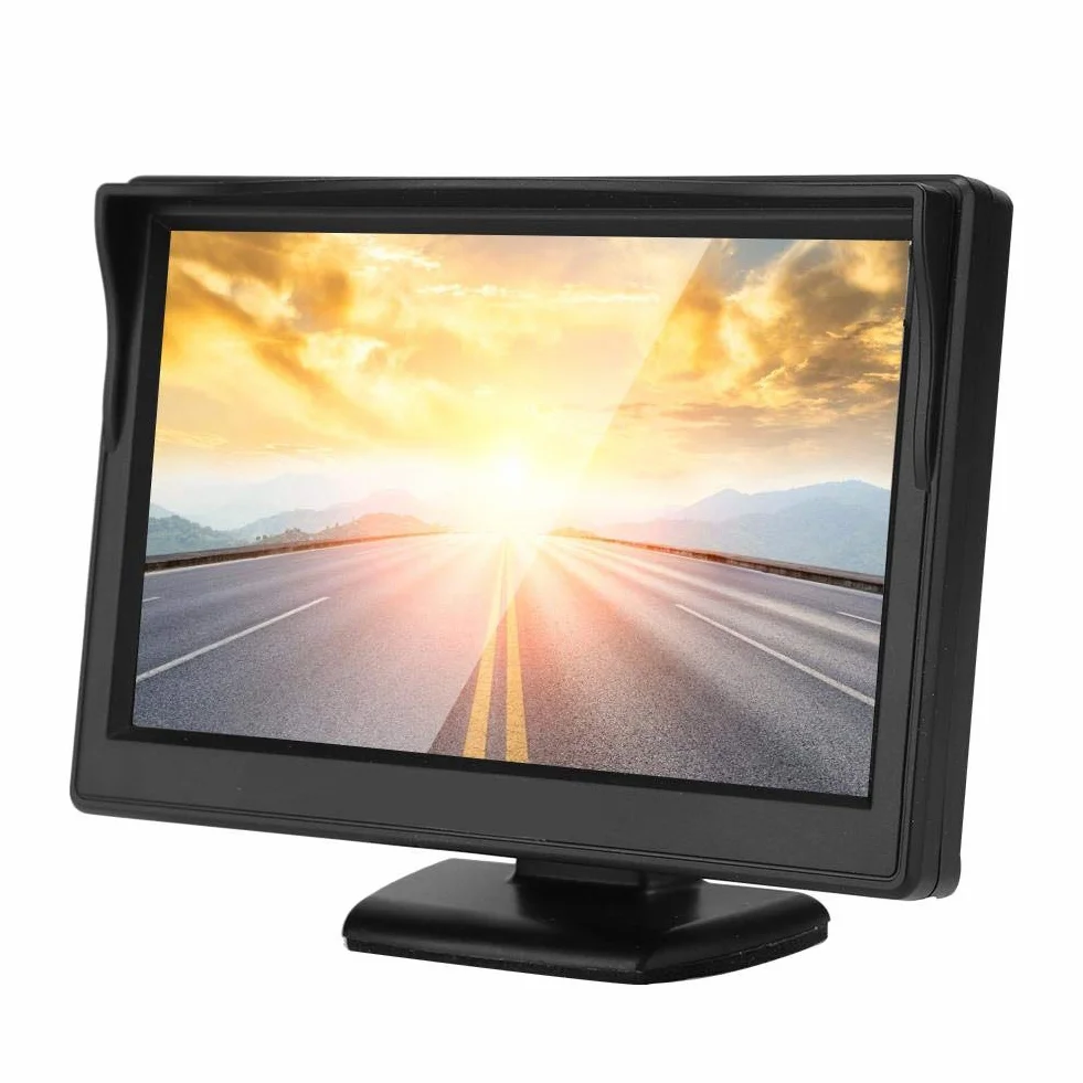 Monitor auto, 5 pollici HD TFT LCD Telecamera per retromarcia Supporto per monitor impermeabile PAL/NTSC per telecamera di backup per auto.