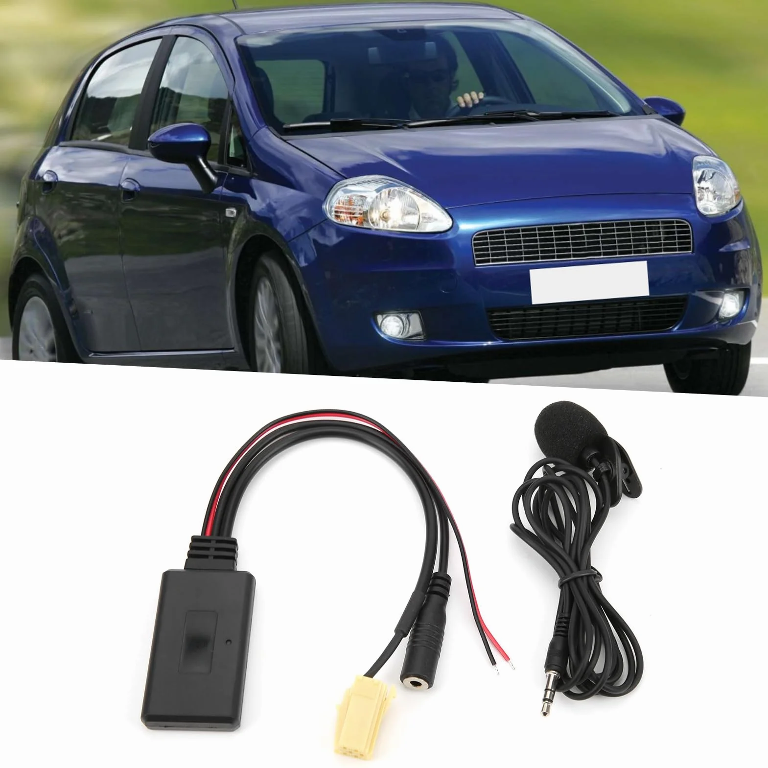 aqxreight Adattatore 5.0 per Auto con Microfono Senza Fili per/Grande Punto/Qubo/Fiorino - Trasmissione Ad Alta Fedeltà e Chiamate Chiare